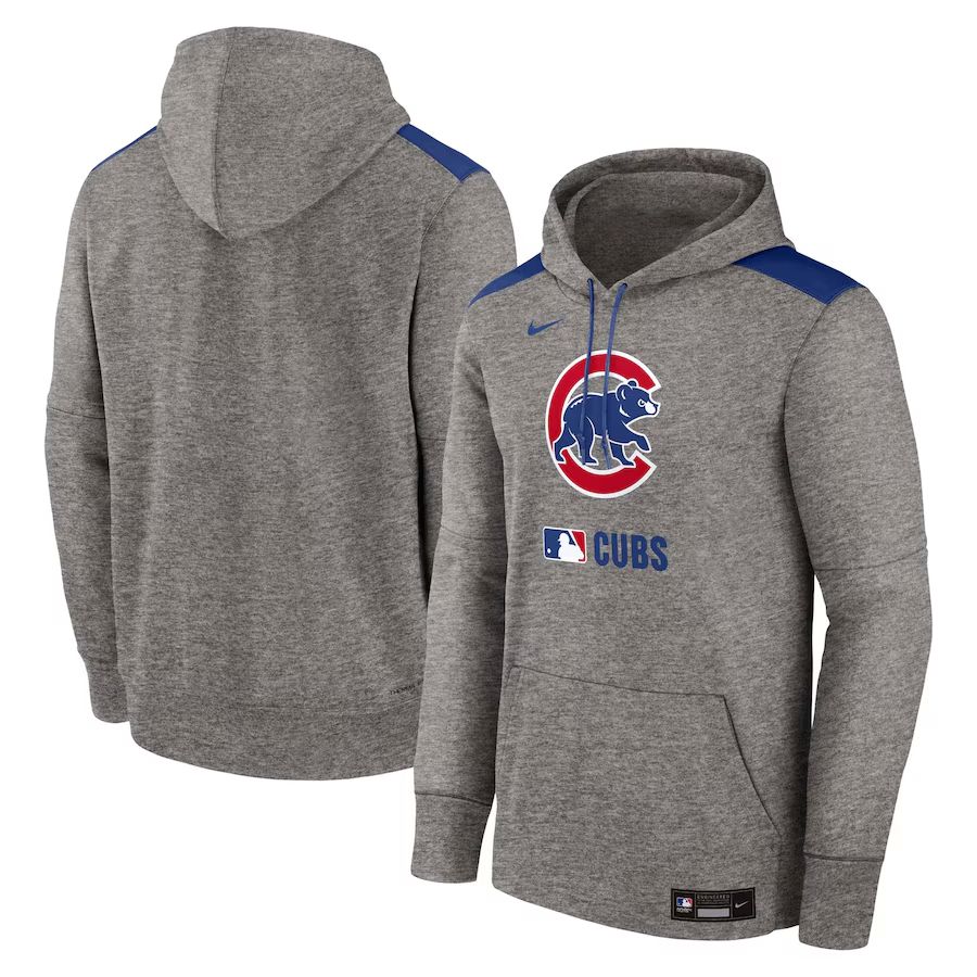 Men 2025 MLB Chicago Cubs Grey Nike hoodie style 1->chicago cubs->MLB Jersey
